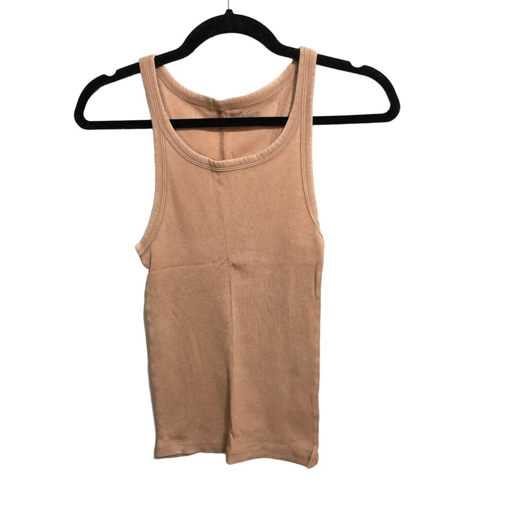 Aerie Womens Ribbed Tank Top Peach Pink Size S